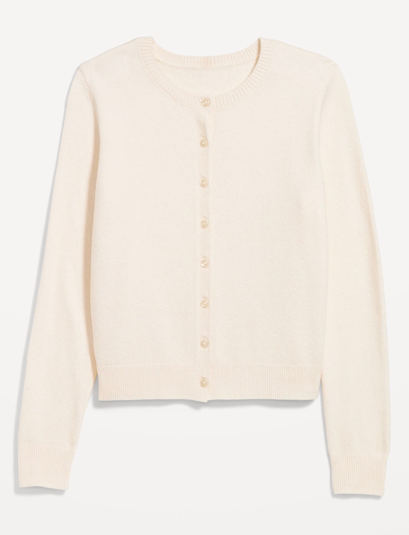 E. Cream Initial Button Up Sweater !!